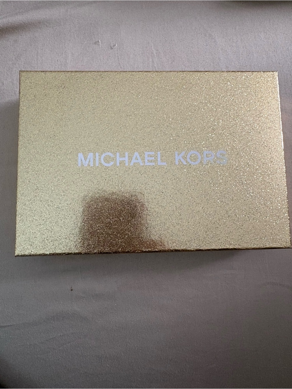 Michael Kors Black Patent Embossed MK Wristlet with Gold Hardware - Picture 4 of 4